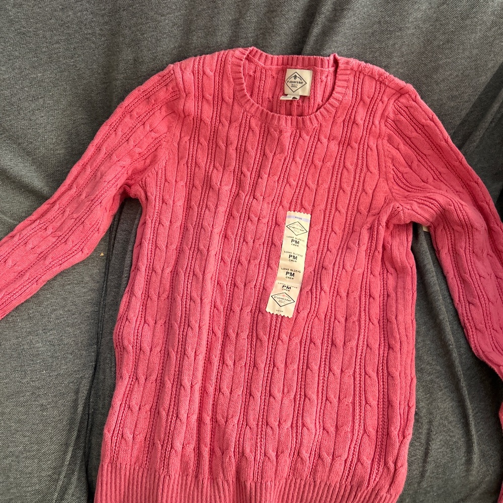 St John’s Bay Petite Medium Cable knit sweater pink
